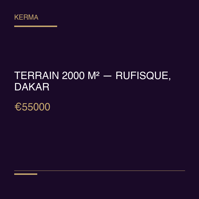 Terrain 2000 m² — Rufisque, Dakar