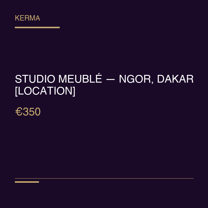 Studio meublé — Ngor, Dakar [LOCATION]
