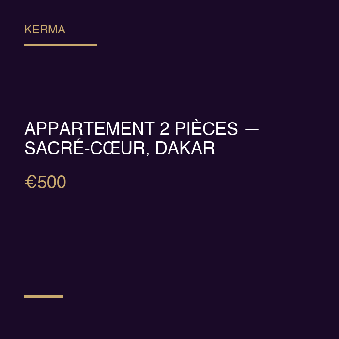Appartement 2 pièces — Sacré-Cœur, Dakar [LOCATION]